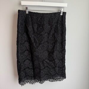 J. Crew Black Lace Pencil Skirt